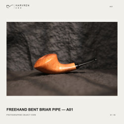 HARVREN Freehand Bent Briar Pipe — A01 HARVREN Freehand Bent Briar Pipe — A01