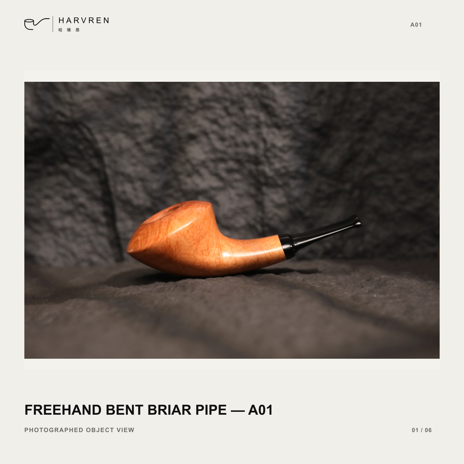 A01 freehand bent briar pipe